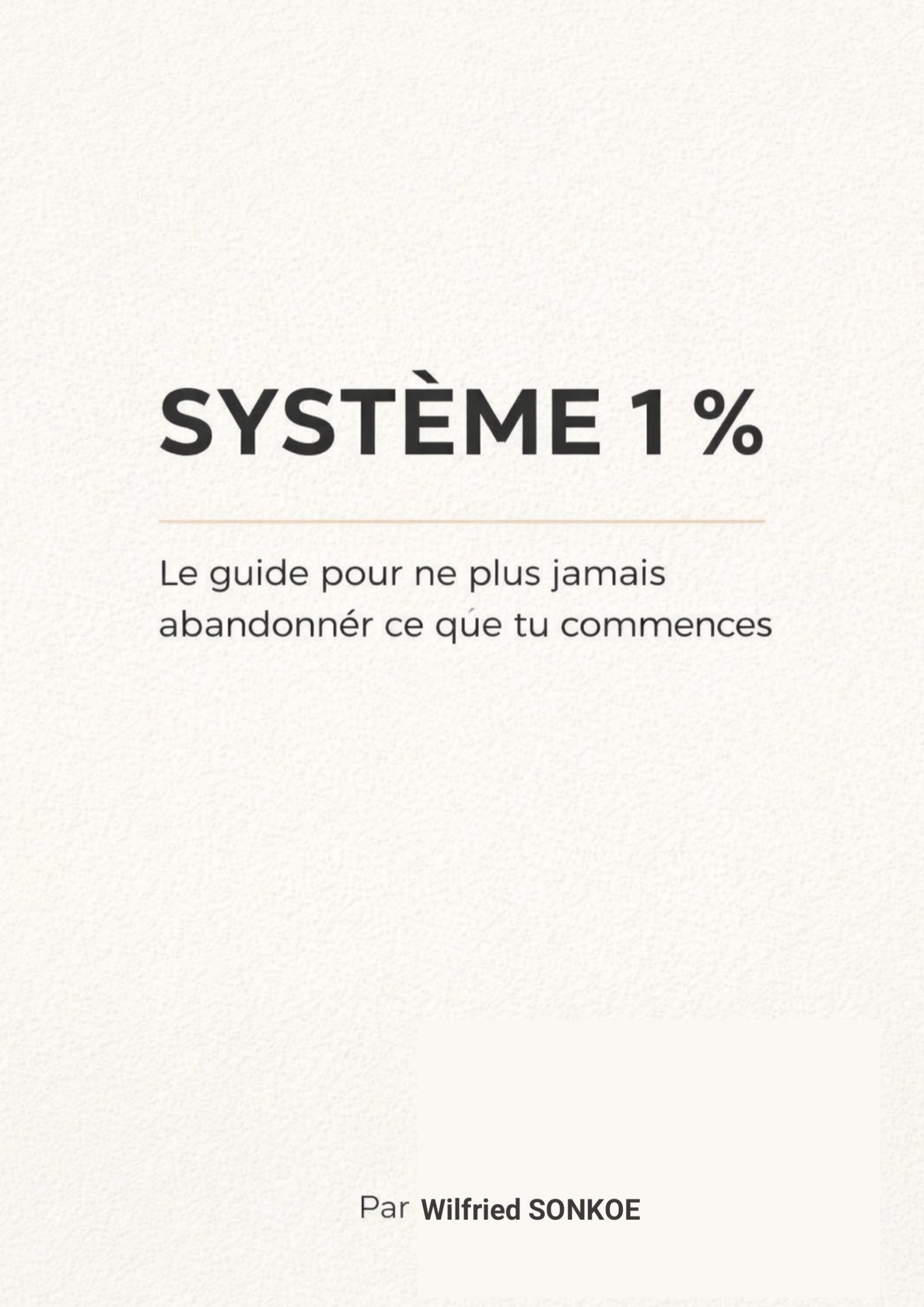SYSTÈME 1 % Le guide pour ne plus jamais abandonner ce que tu commences